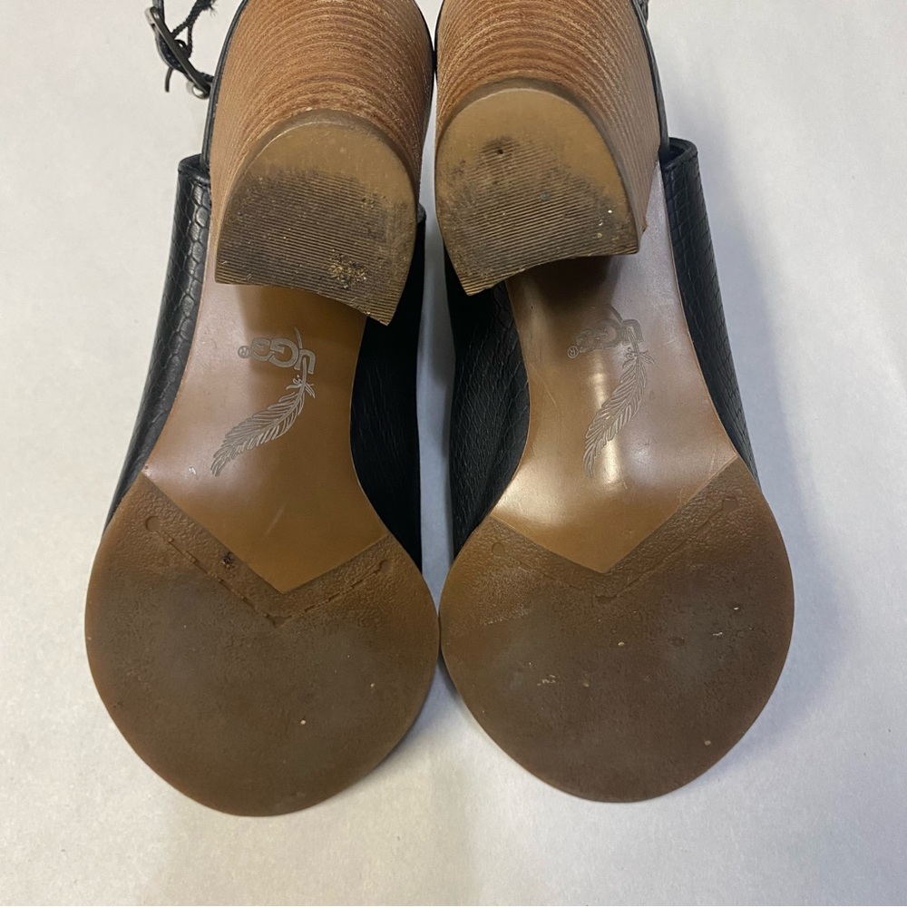 UGG Women’s Audrey Exotic Block Heel Sandal Peep Toe Bootie Size 8.5 Leather - Picture 11 of 13